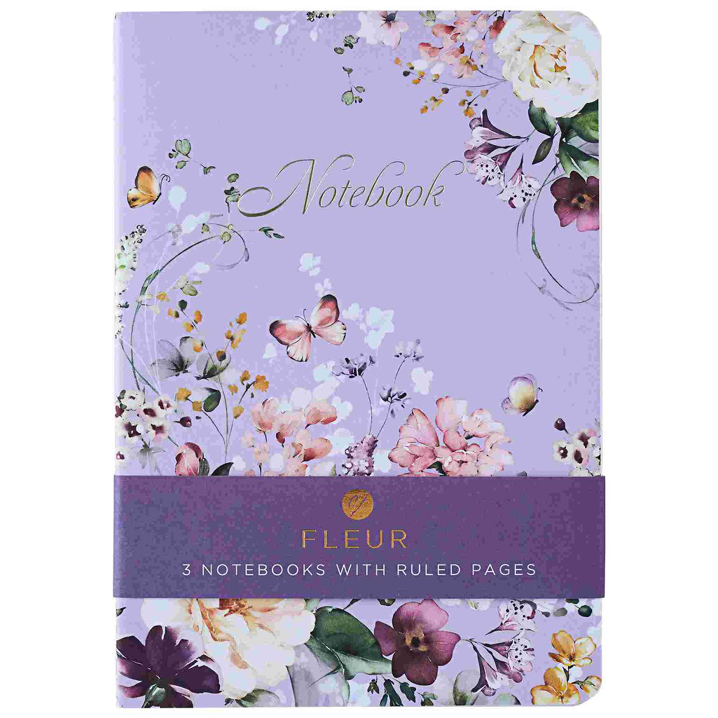 NOTEBOOK A5 FLEUR 3PK
