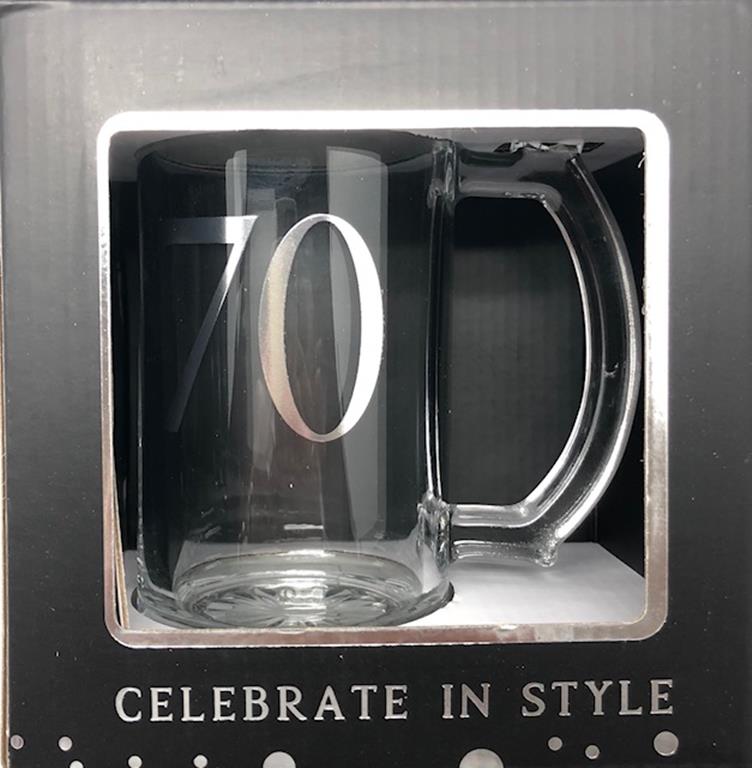 BEER TANKARD GLASS 70TH